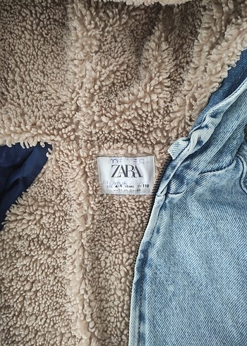 4 Yaş Beden gri Renk Zara Çocuk İçi Peluş Kot Ceket Mont