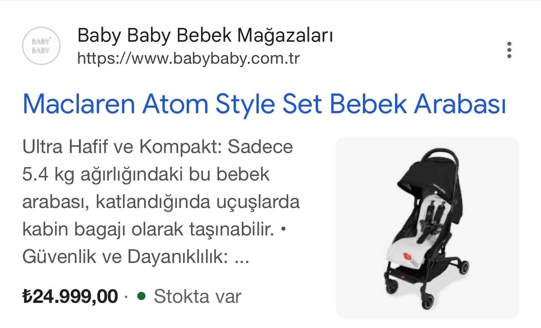 Maclaren Atom Siyah Bebek Arabası - Görsel 3