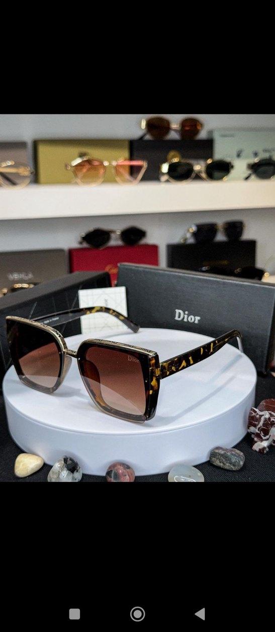 Şeffaf Detaylı Parlak Kahverengi Kadın Güneş Gözlüğü - Görsel 2