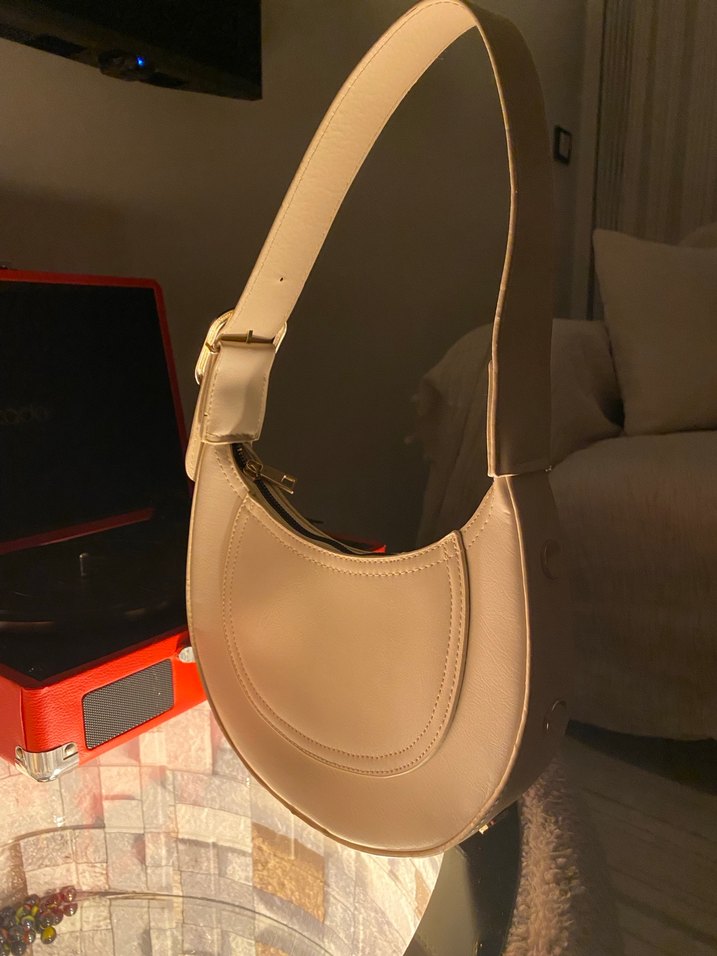 Bej Deri Tokalı Kadın Çanta - Görsel 4