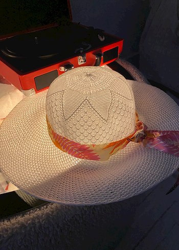 Beyaz Pileli Bohem Kadın Şapka - Görsel 5