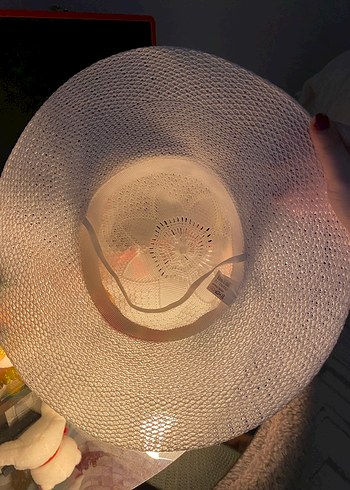 Beyaz Pileli Bohem Kadın Şapka - Görsel 3