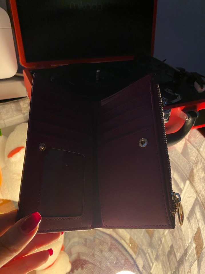 Bordo Deri Yılan Desenli Fermuarlı Kadın Cüzdan - Görsel 4