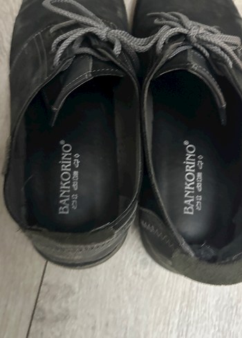 Siyah Deri Erkek Ayakkabı Gri Bağcıklı - Görsel 3