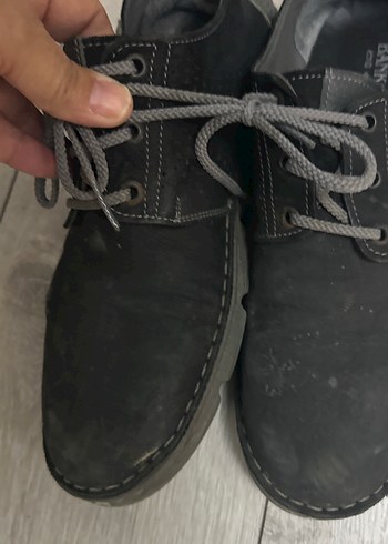 Siyah Deri Erkek Ayakkabı Gri Bağcıklı - Görsel 2