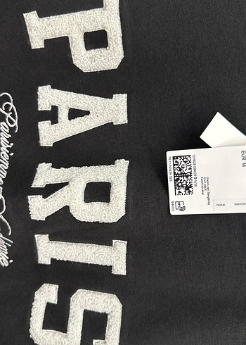 Siyah Paris Baskılı Kadın Sweatshirt - Görsel 4