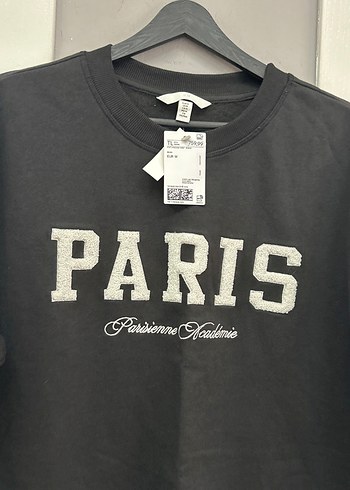 Siyah Paris Baskılı Kadın Sweatshirt - Görsel 5