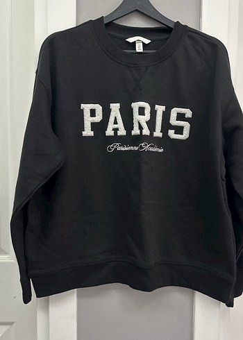 Siyah Paris Baskılı Kadın Sweatshirt - Görsel 2