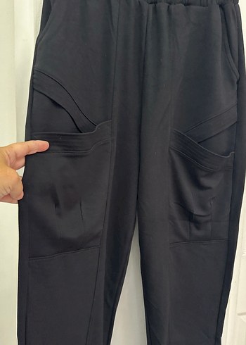 Siyah Rahat Kesim Kadın Kumaş Pantolon - Görsel 5