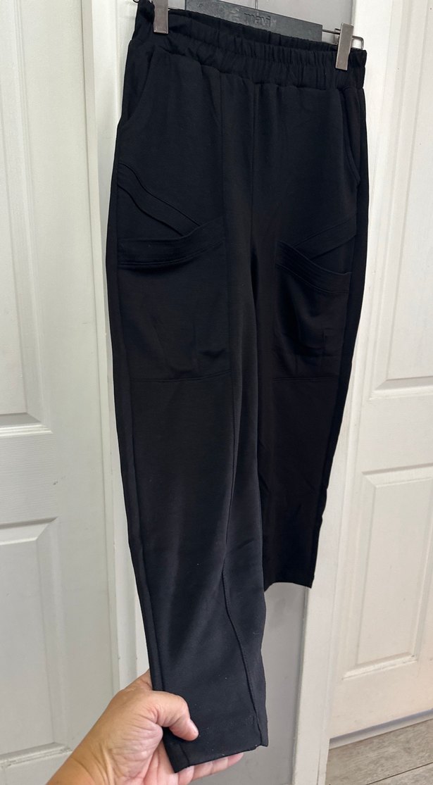 Siyah Rahat Kesim Kadın Kumaş Pantolon - Görsel 3