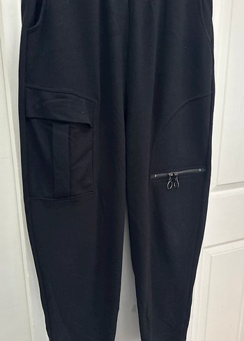 Kadın Siyah Fermuarlı Rahat Kesim Eşofman Altı - Görsel 6