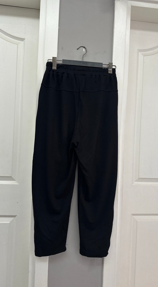 Kadın Siyah Fermuarlı Rahat Kesim Eşofman Altı - Görsel 5