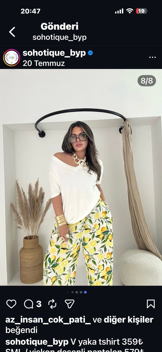 Sarı beyaz limon desenli beli lastikli sokak modeli - Görsel 3