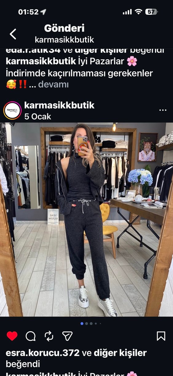 Gri Bol Kesim Kısa Eşofman Takımı triko - Görsel 4