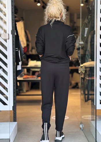 Kadın Siyah Kemerli  Eşofman oversays siyah - Görsel 3