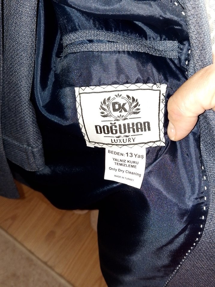 Düğmeli Gri Erkek Takım Elbise Ceket - Görsel 4