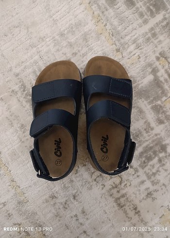 Koyu Mavi Erkek Çocuk Tokalı Sandalet
