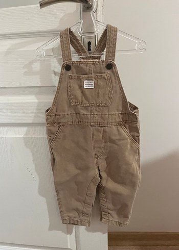 Erkek Çocuk Kahverengi Denim Askılı Tulum
