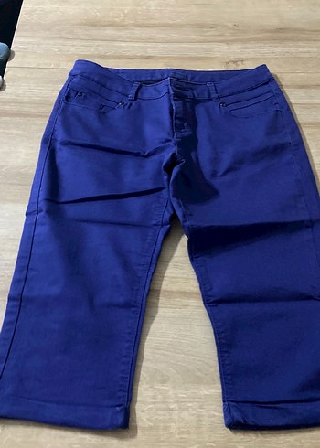 Lacivert Midi Denim Kadın Pantolon