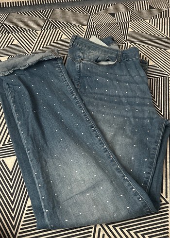 Gri Mavi Salaş Kadın Midi Kot Pantolon - Görsel 2