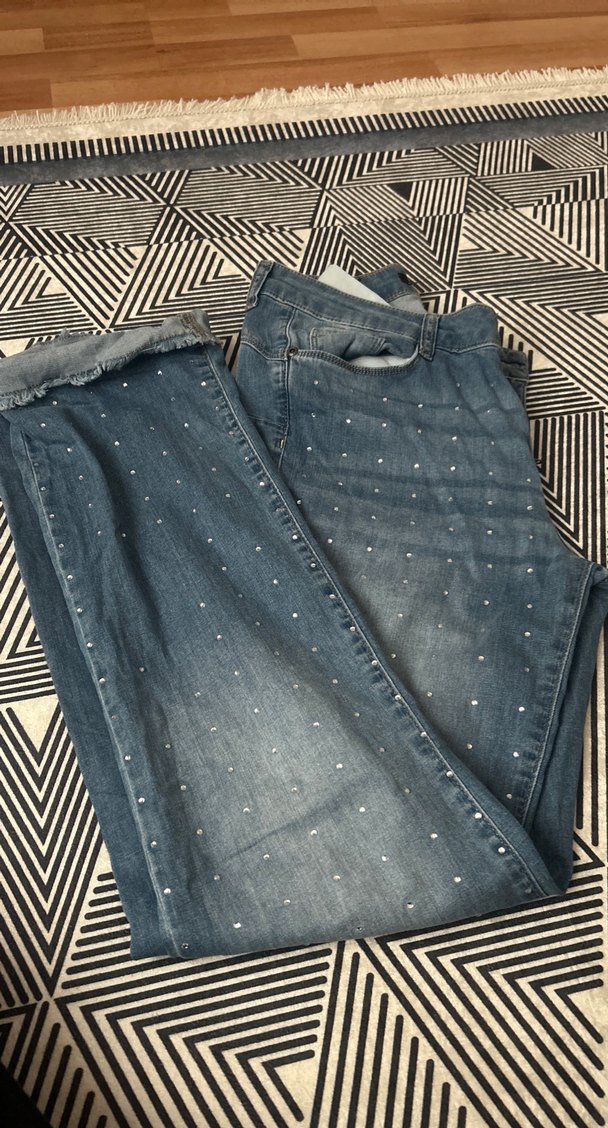 Gri Mavi Salaş Kadın Midi Kot Pantolon - Görsel 2