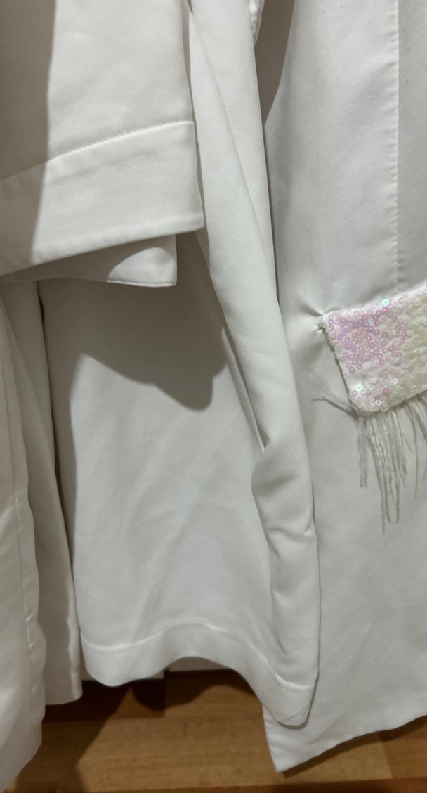 Beyaz İşlemeli Kadın Blazer Ceket takım - Görsel 3