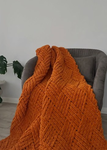 Örgü Çocuk Battaniyesi - Turuncu - Görsel 2