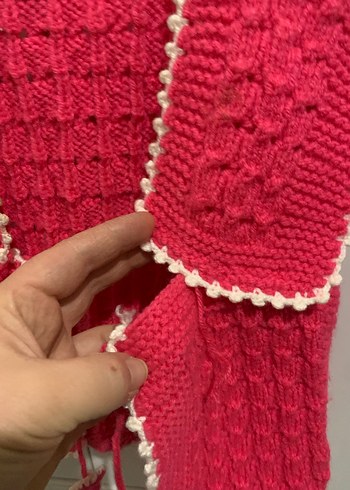 Pembe Bohem Örgü Kız Yelek 3 adet birinde sökülme mevcut - Görsel 2