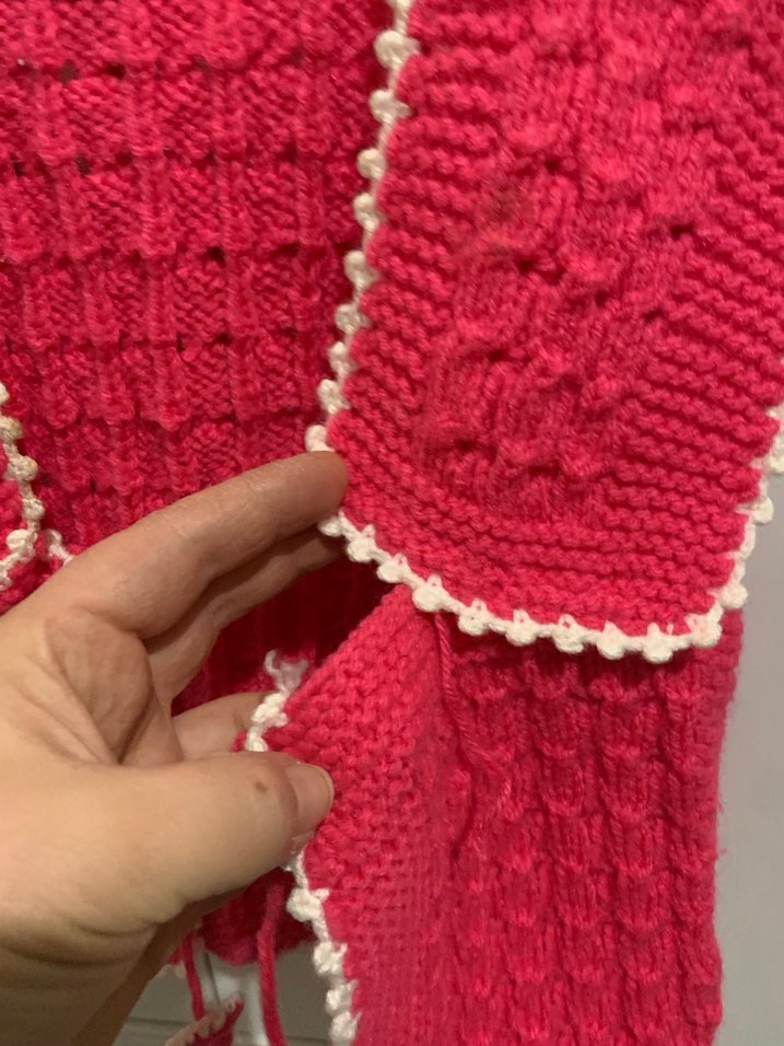 Pembe Bohem Örgü Kız Yelek 3 adet birinde sökülme mevcut - Görsel 2