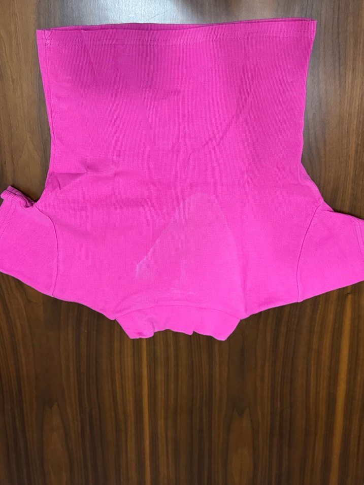 Pembe Kısa Kollu Fermuarlı Crop - Görsel 3