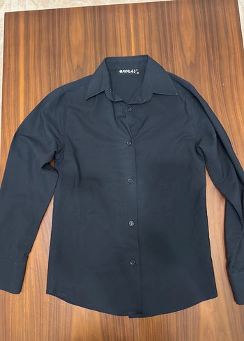 Düğmeli Siyah Uzun Kollu Kadın Gömlek - Görsel 2