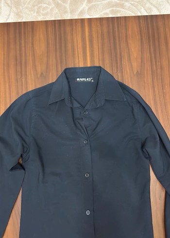 Düğmeli Siyah Uzun Kollu Kadın Gömlek - Görsel 5