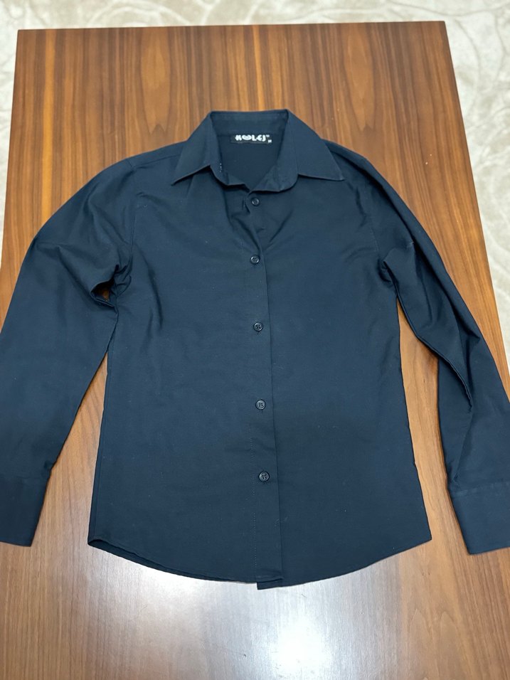 Düğmeli Siyah Uzun Kollu Kadın Gömlek - Görsel 3