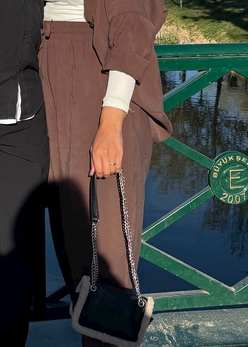 Kahverengi Süet Kadın Takım - Görsel 2