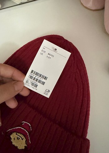 Bordo  erkek bebek bere - Görsel 2