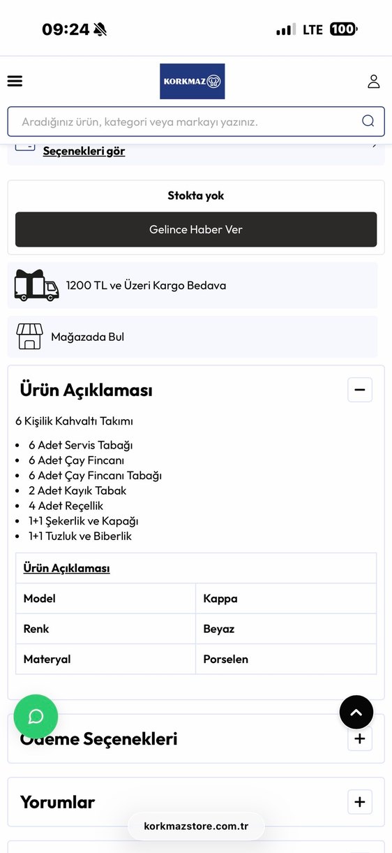 Korkmaz Kappa Collection 28 Parça Kahvaltı Takımı - Görsel 2