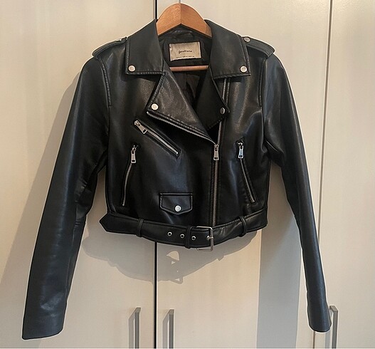 Stradivarius deri biker ceket