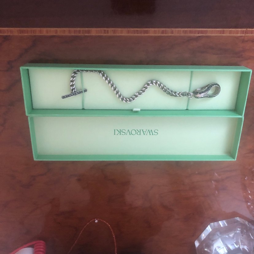 Swarovski Gri Zincirli Yılan Desenli Bileklik - Görsel 2