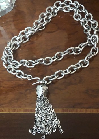 Uzun Zincir Detaylı Bohem Kadın Kolye - Görsel 2