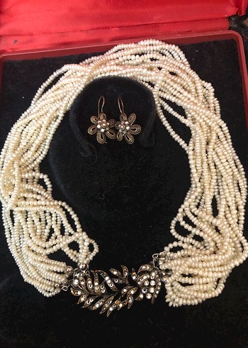 Uzun Beyaz Boncuklu Gelin Kolyesi  - Görsel 3