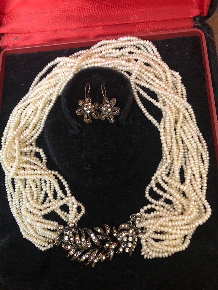 Uzun Beyaz Boncuklu Gelin Kolyesi  - Görsel 5