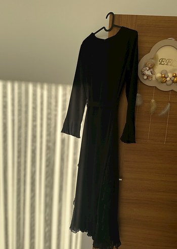Uzun Kollu Siyah Gotik Elbise
