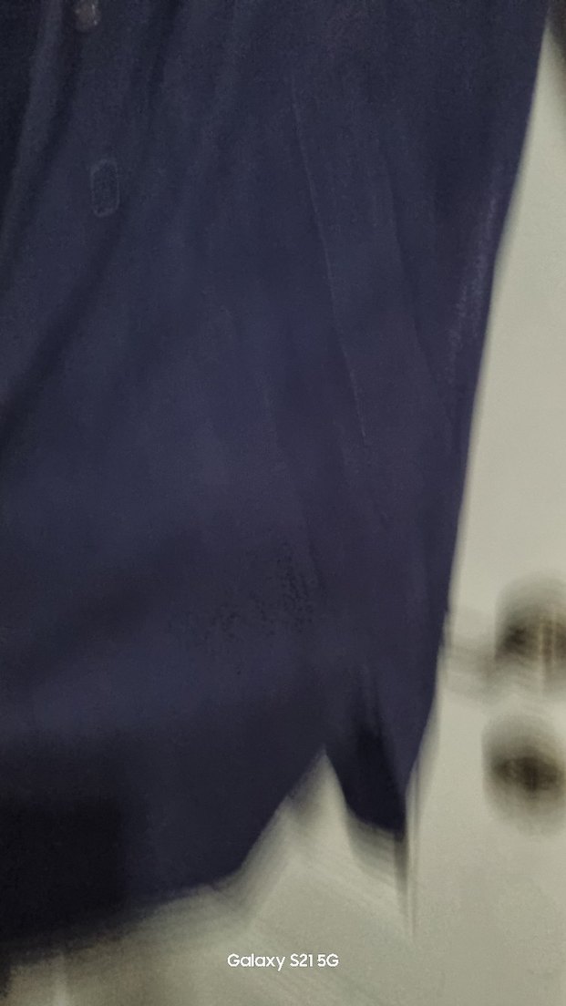 Lacivert Düğmeli Uzun Keten Kadın Ceket - Görsel 2