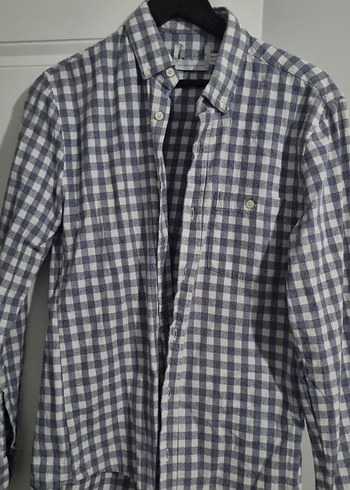 Gri Kareli Pamuklu Erkek Gömlek - Görsel 4