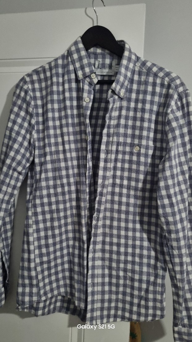 Gri Kareli Pamuklu Erkek Gömlek - Görsel 4