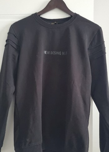 Siyah Uzun Kollu erkek Sweatshirt - Görsel 3