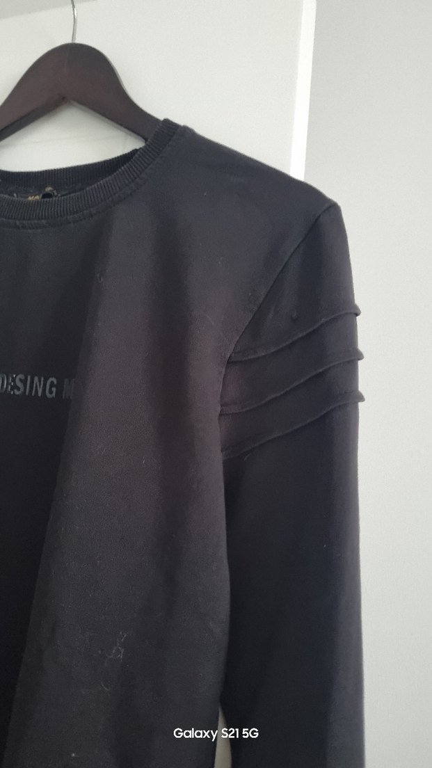 Siyah Uzun Kollu erkek Sweatshirt - Görsel 2