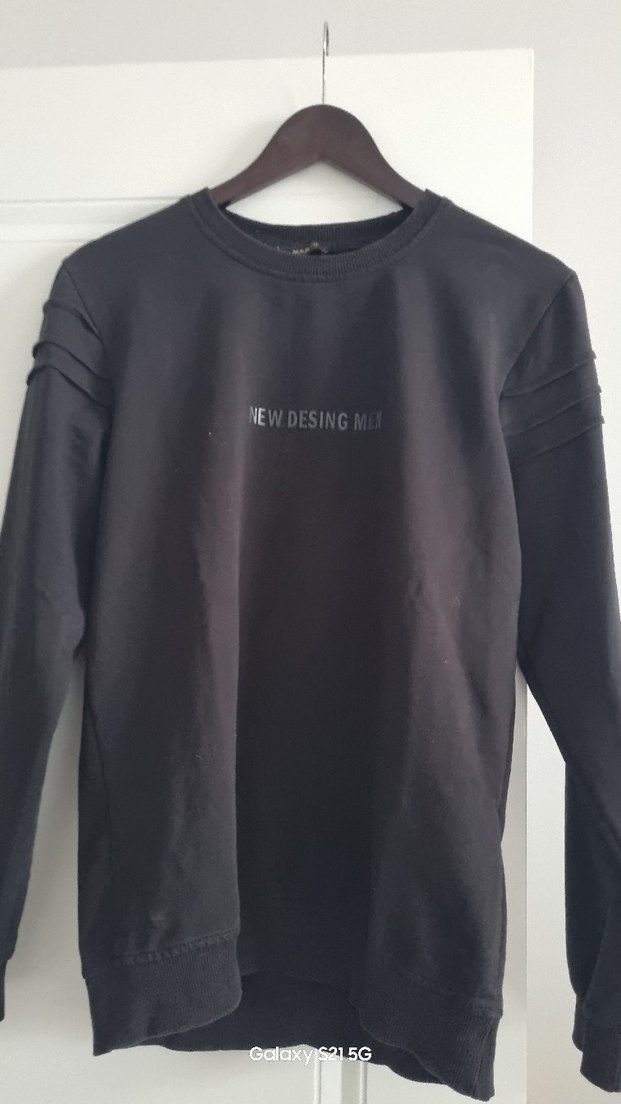 Siyah Uzun Kollu erkek Sweatshirt - Görsel 3