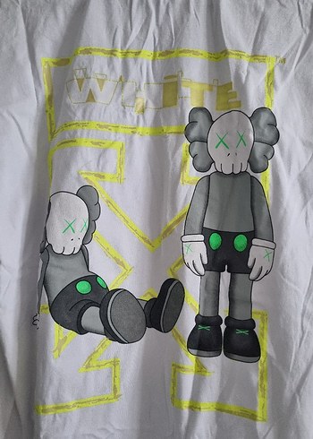 Baskılı Beyaz Erkek Tişörtü, Kısa Kollu, Gevşek Kesim - Görsel 2