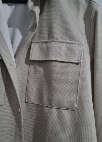 LCW Vision Gri Düğmeli Midi Keten Ceket - Görsel 5